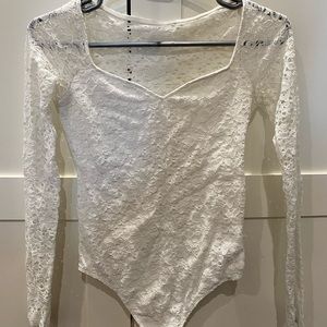 White lace bodysuit